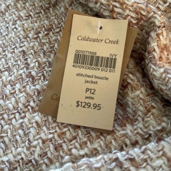 Coldwater Creek Stitched Boucle Wool Blend Jacket/Blazer Size 12P - Picture 12 of 12